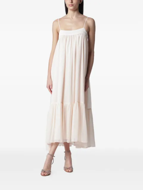 Rota vestido con capas escalonadas