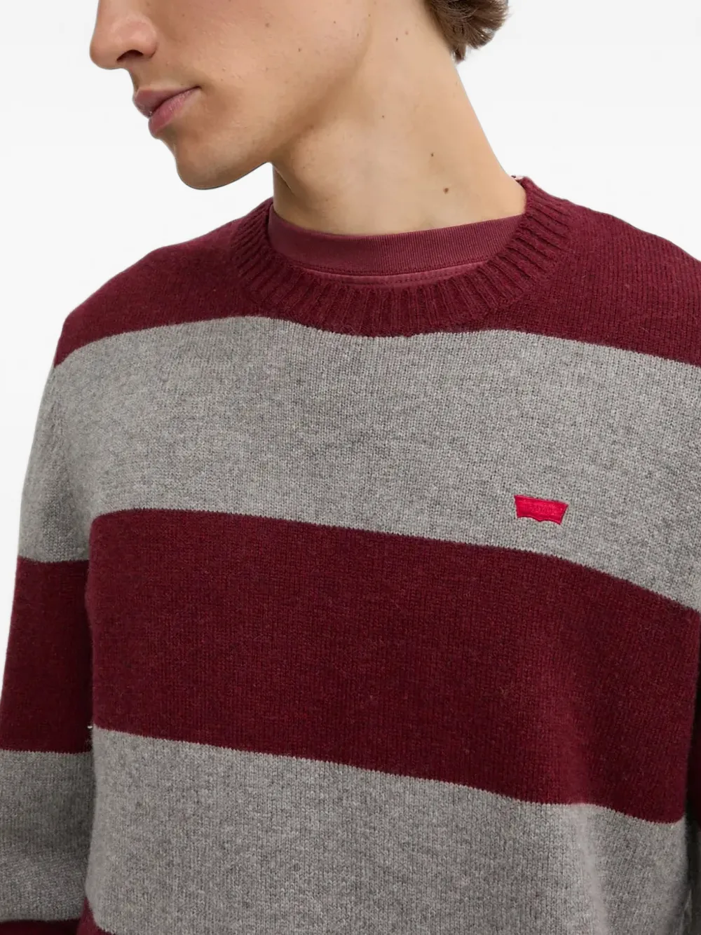 Levi's Original Housemark gestreepte trui met logo Rood
