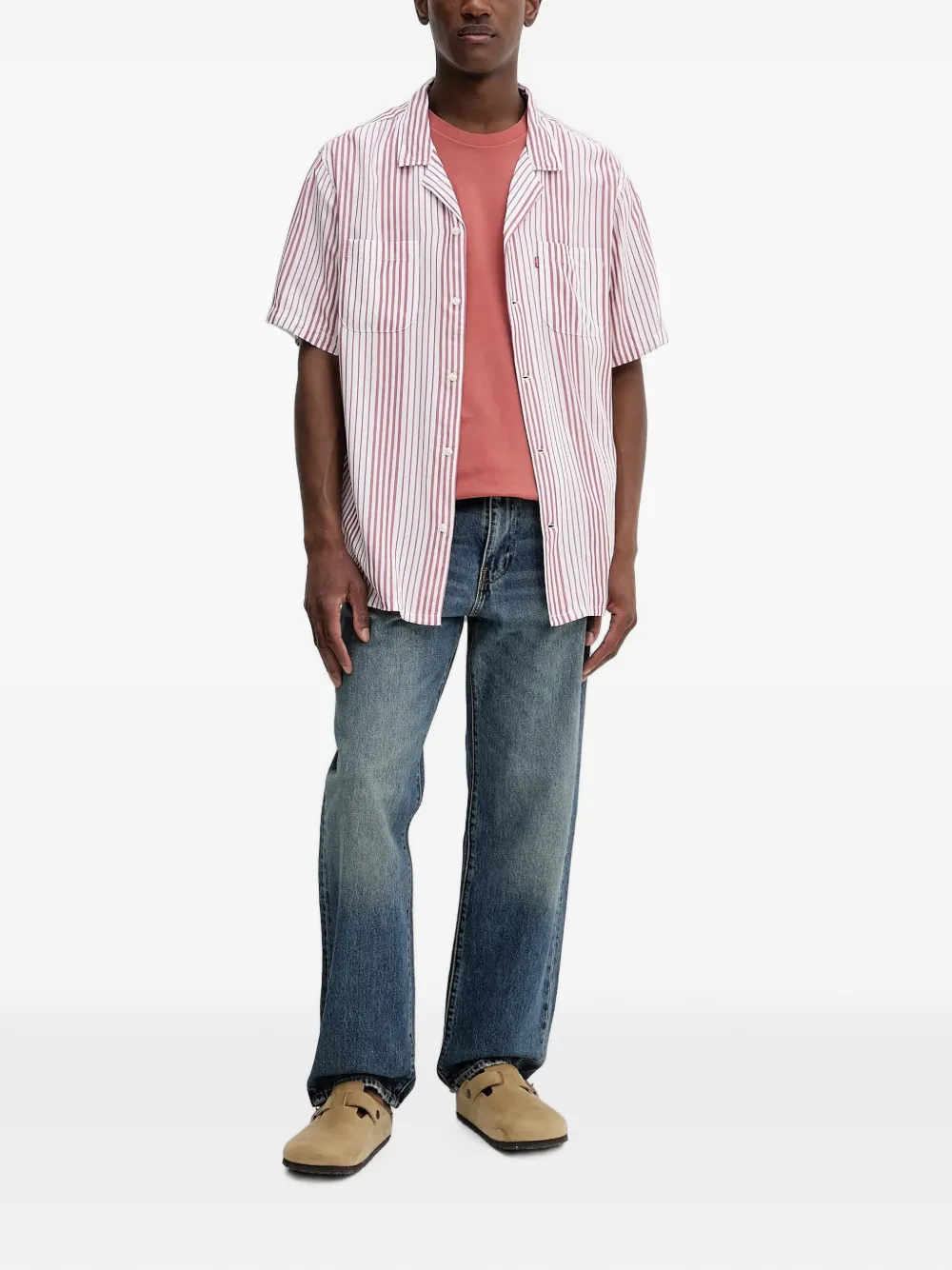 Levi's Classic Camper gestreept overhemd met zak Wit