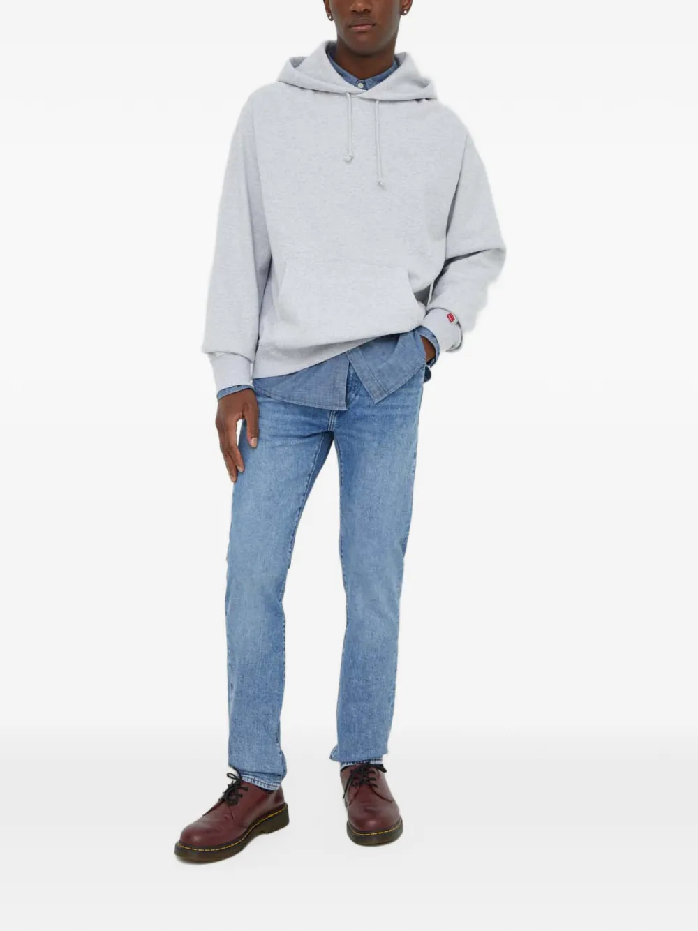 Levi's Authentic logo-embroidered hoodie Grijs