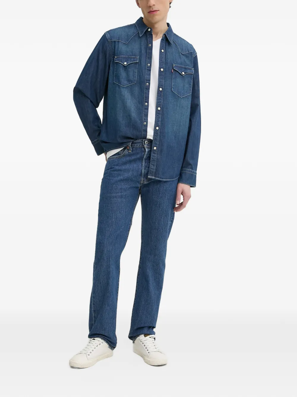 Levi's Shirtjack met logopatch Blauw