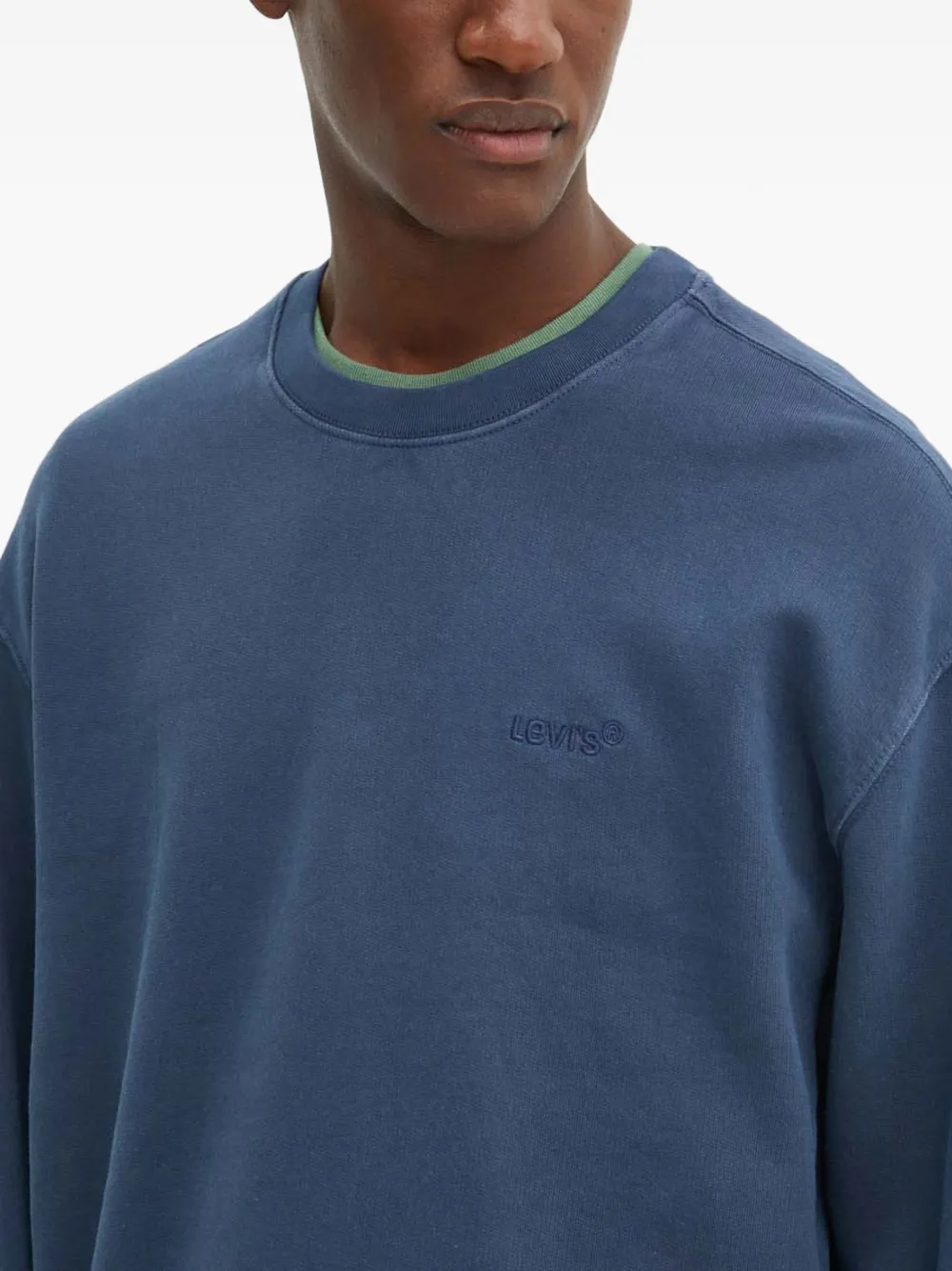 Levi's logo-embroidered sweatshirt Blauw
