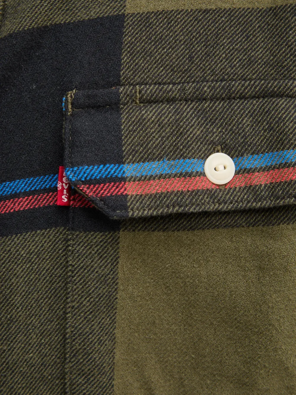 Levi's Jackson Worker geruit overhemd met zak Groen