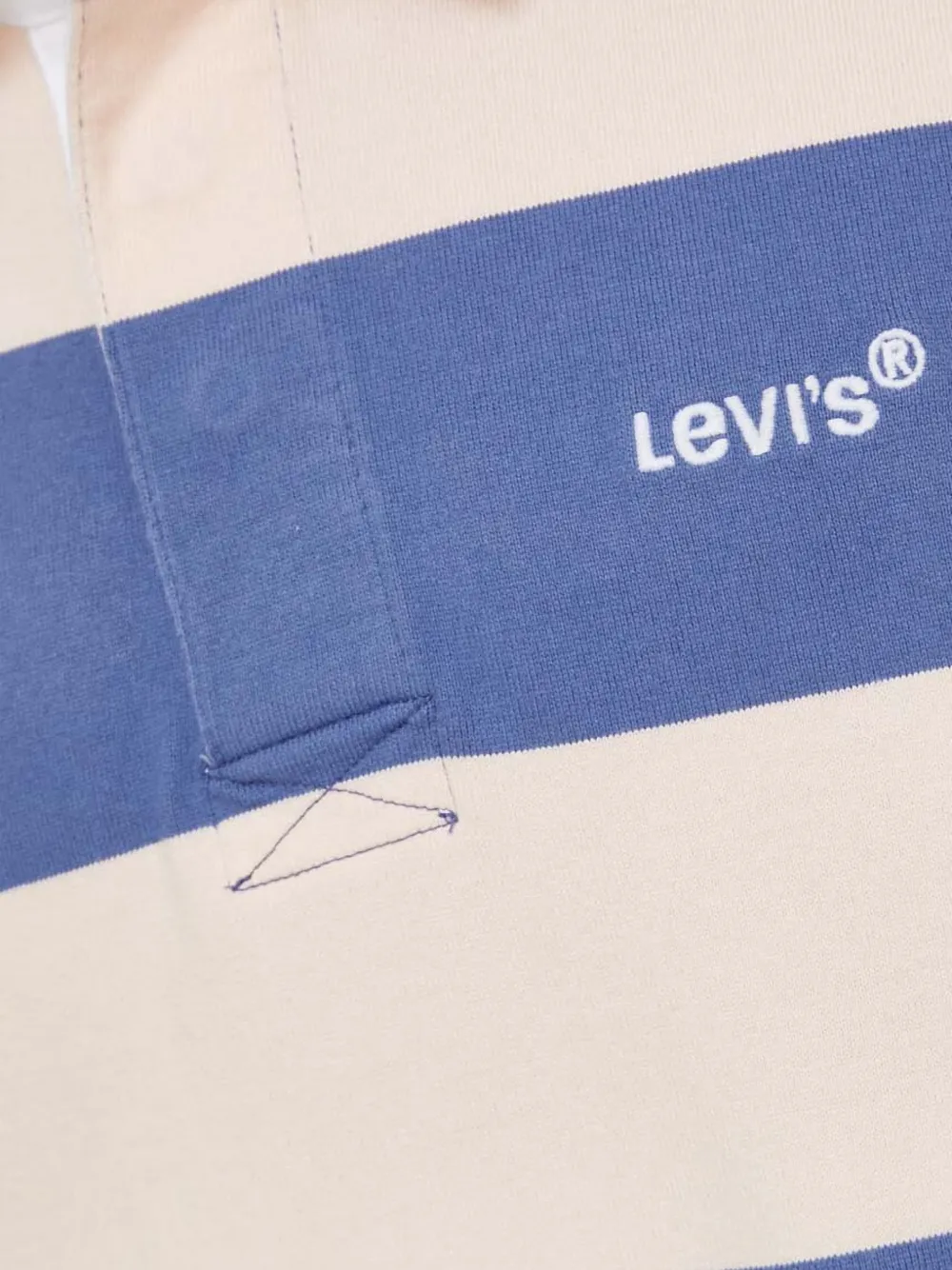 Levi's striped logo-embroidered polo shirt Blauw