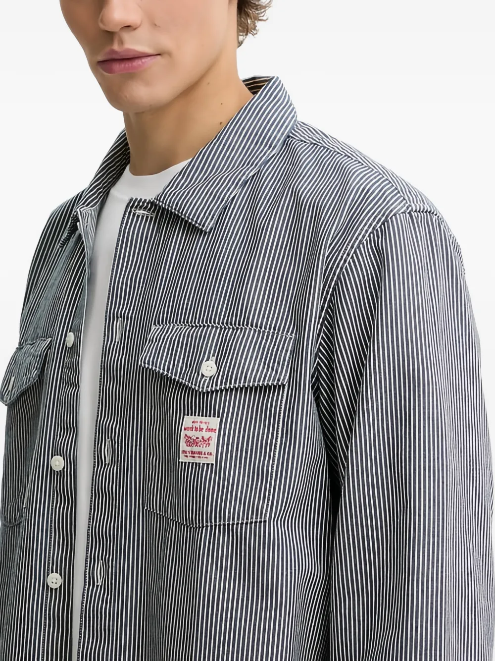 Levi's Gestreept overhemd met zak Blauw