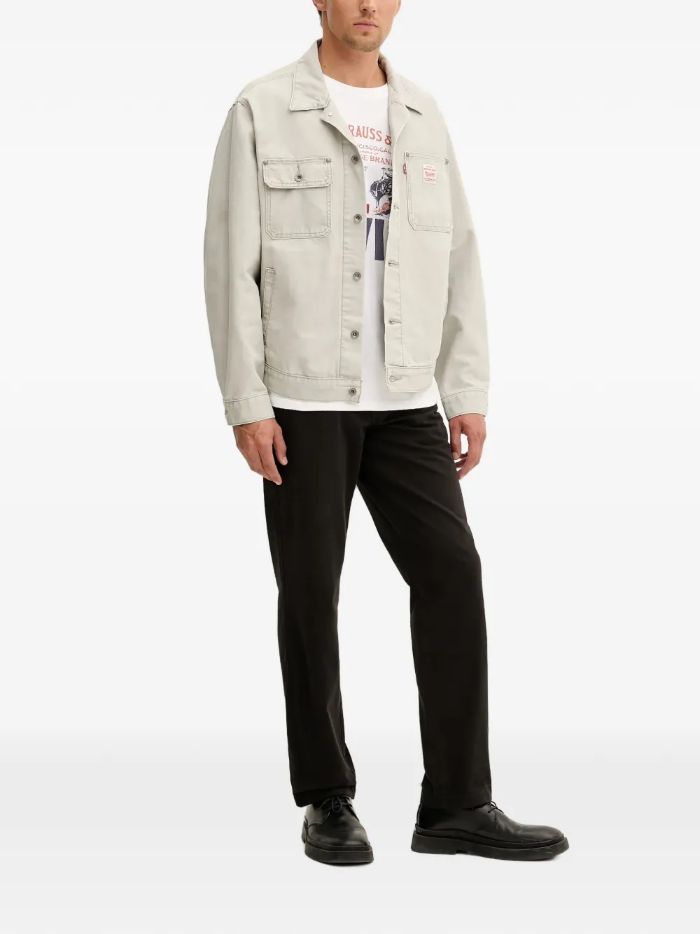 Levi's XX logo-patch straight-leg trousers Zwart