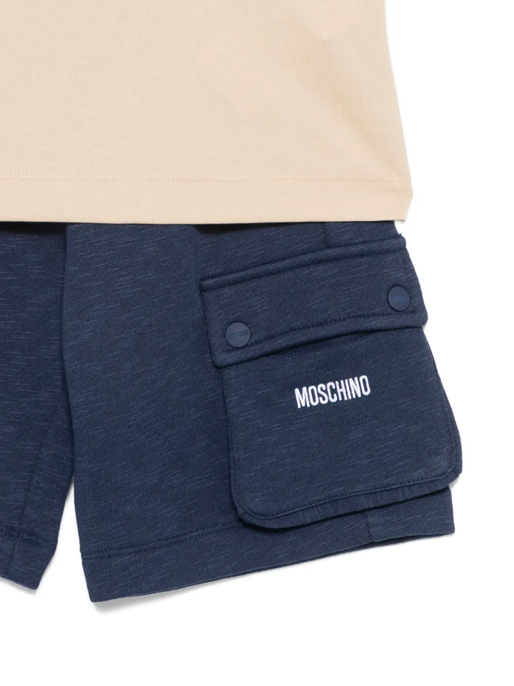 Moschino Kids Teddy Bear T-shirt en shorts set Blauw
