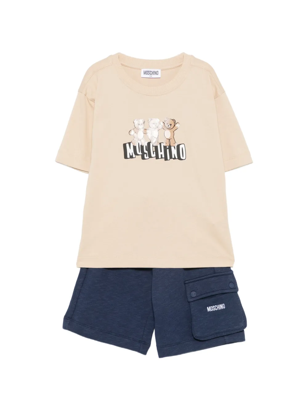 Moschino Kids Teddy Bear T-shirt and shorts - Blu