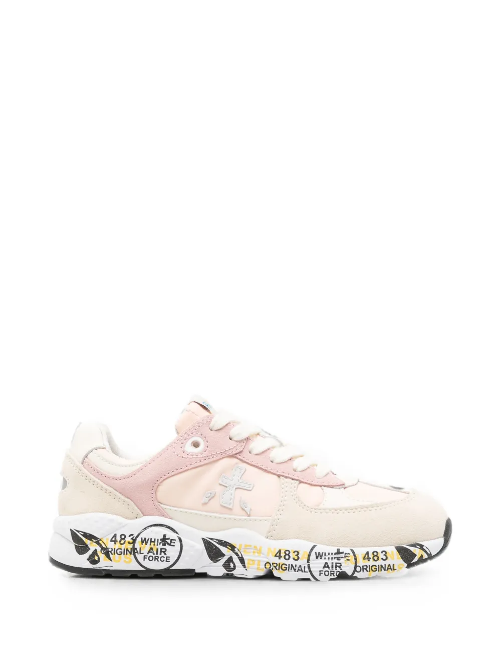Premiata Kids panelled logo-patch sneakers - Rosa