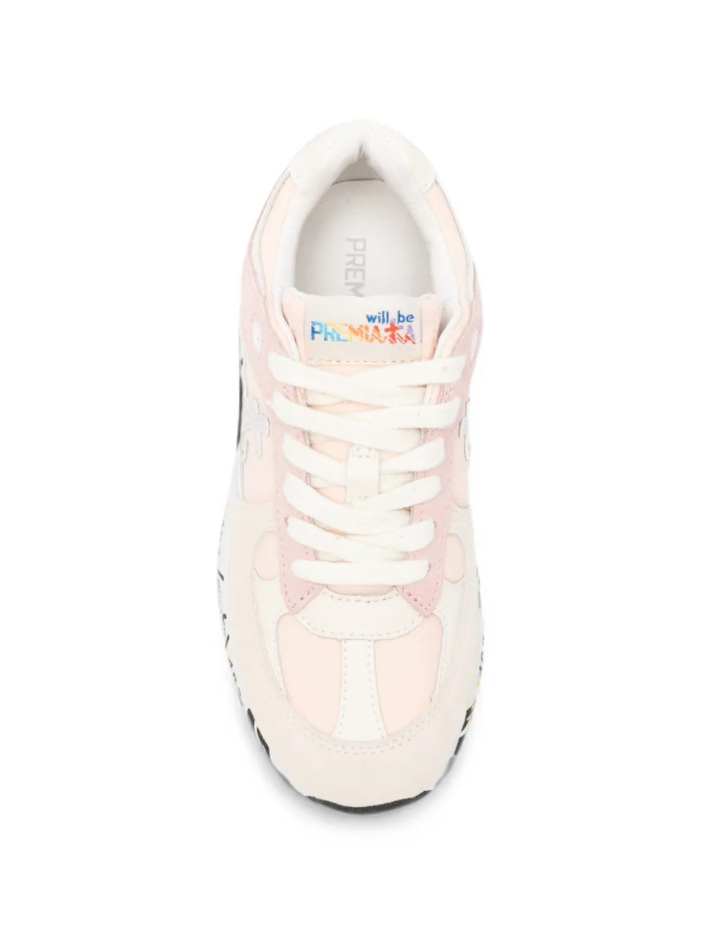 Premiata Kids panelled logo-patch sneakers Roze