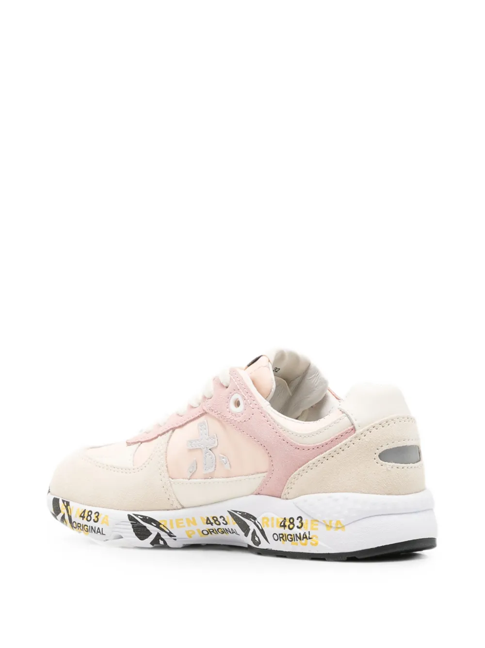 Premiata Kids panelled logo-patch sneakers Roze