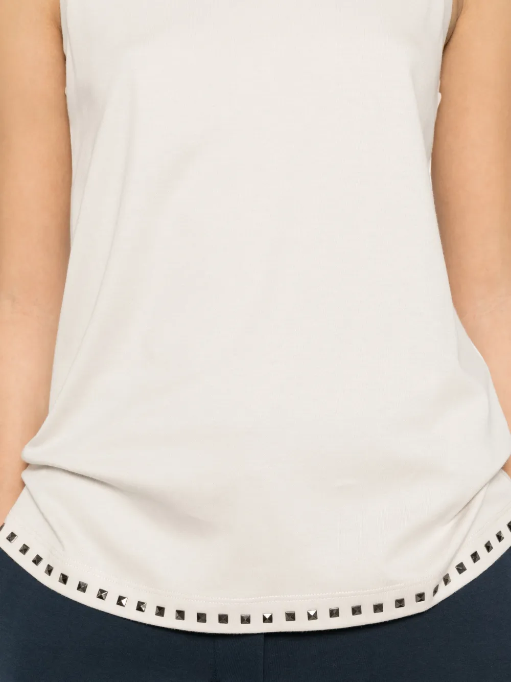 'S Max Mara Mouwloze top verfraaid met studs Blauw