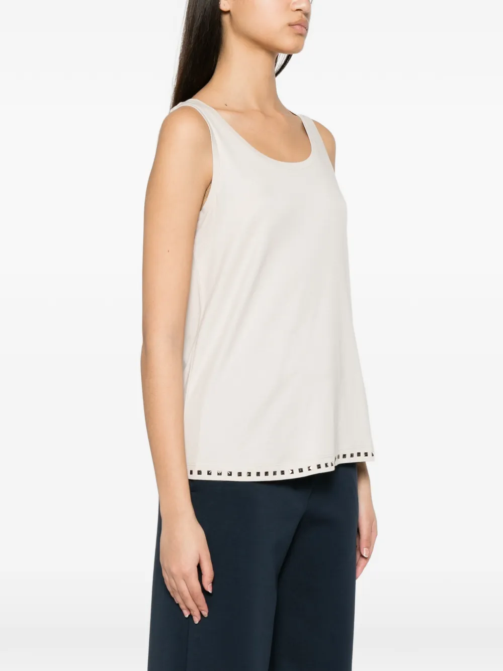 'S Max Mara Mouwloze top verfraaid met studs Blauw