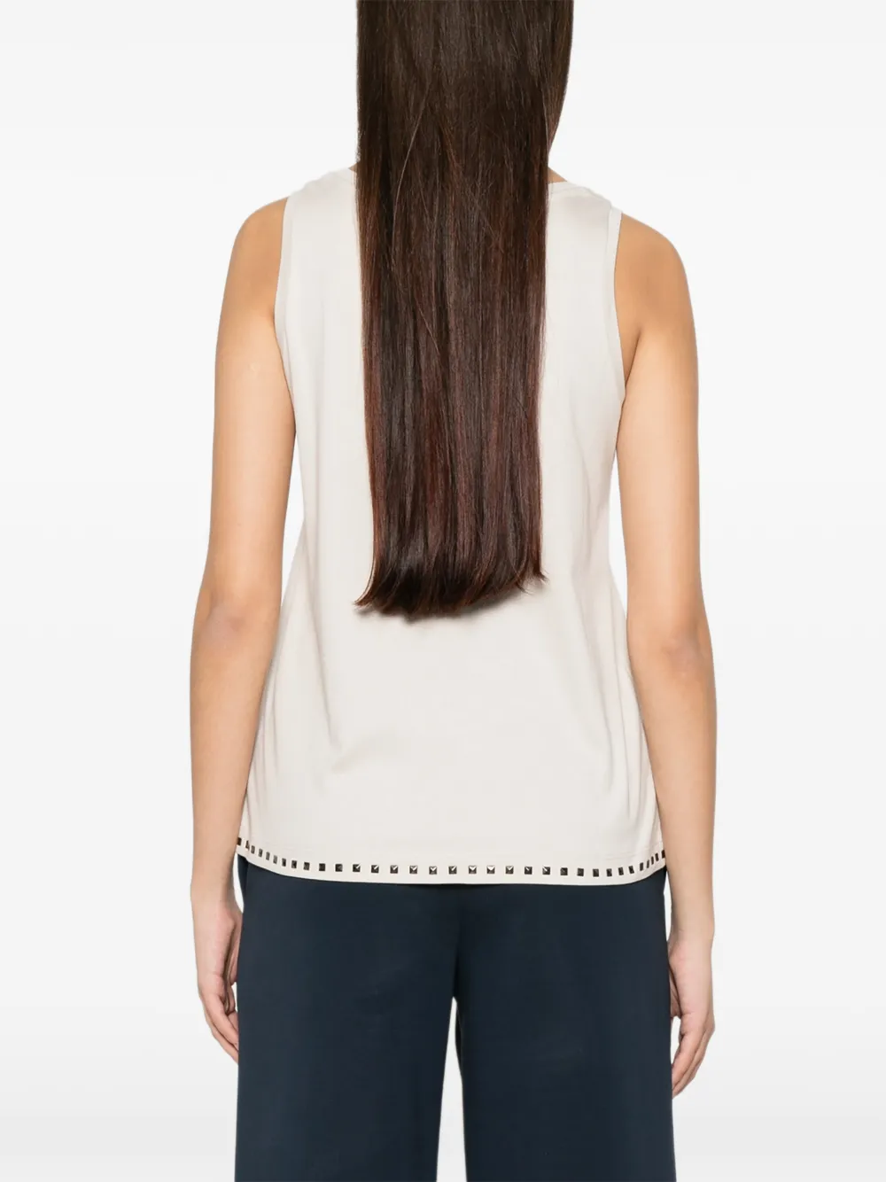 'S Max Mara Mouwloze top verfraaid met studs Blauw