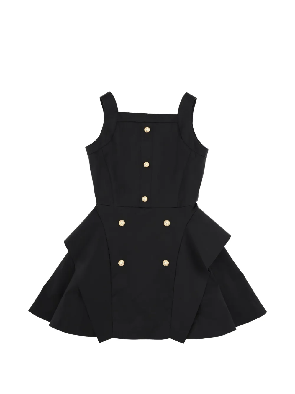 Balmain Kids embossed-button flared dress - Nero