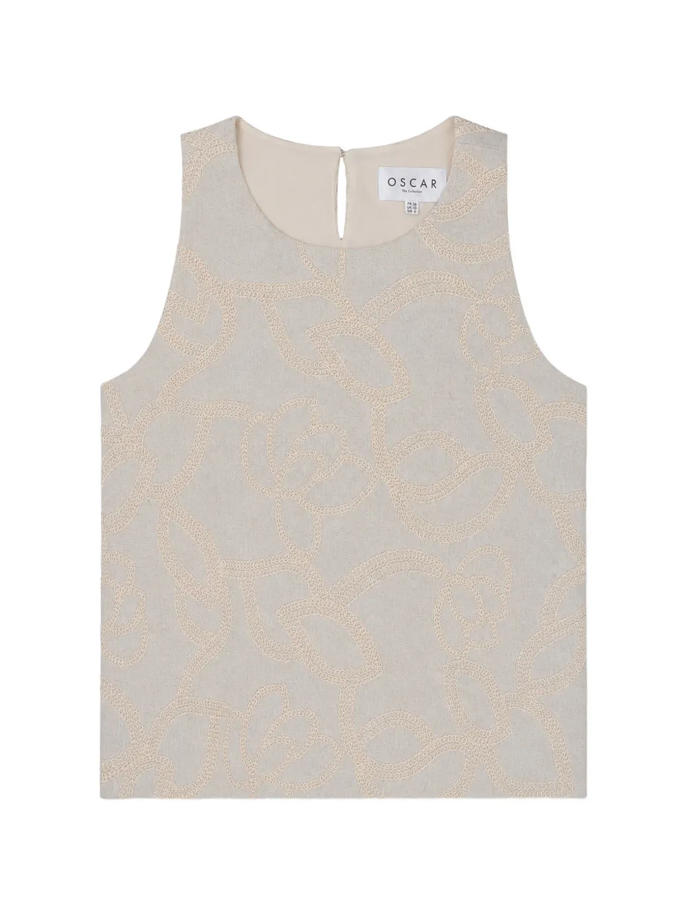 OSCAR The Collection embroidered sleeveless top - Toni neutri