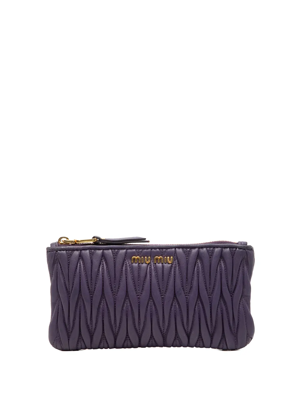 Miu Miu Pre-Owned 2010-2025 Matelasse Leather pouch - Viola
