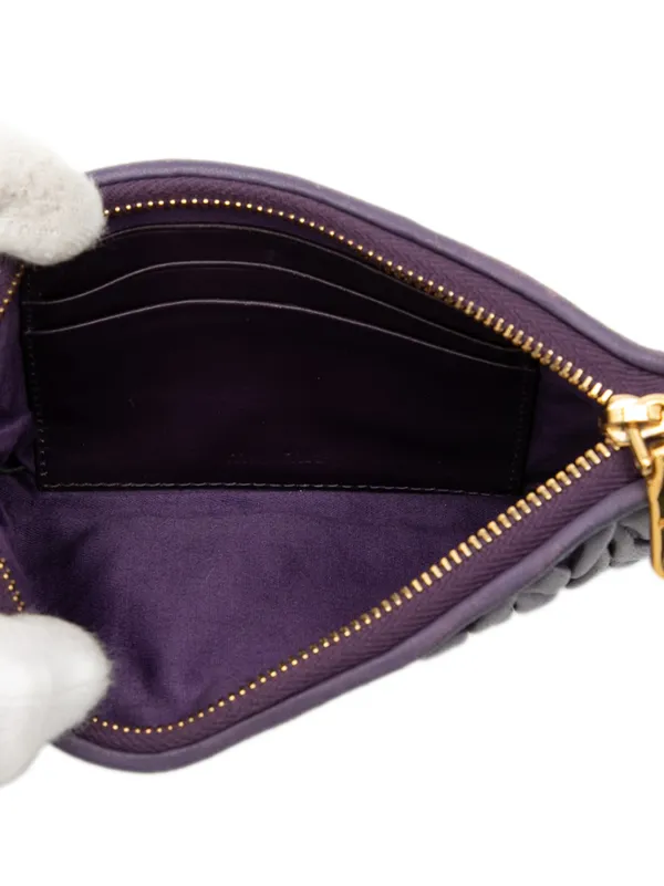 Miu Miu Pre-Owned 2010-2025 Matelasse Leather Pouch | Purple 