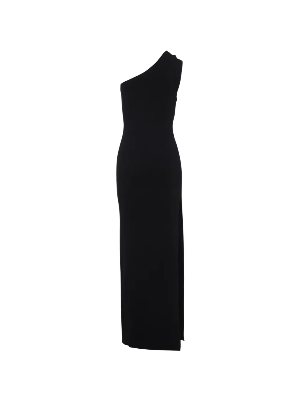 Elisabetta Franchi Asymmetrische maxi-jurk met split Zwart