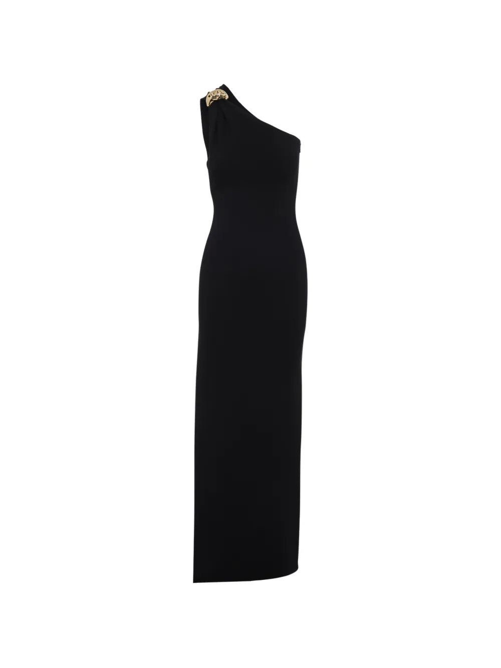 Elisabetta Franchi one-shoulder split midi dress - Nero