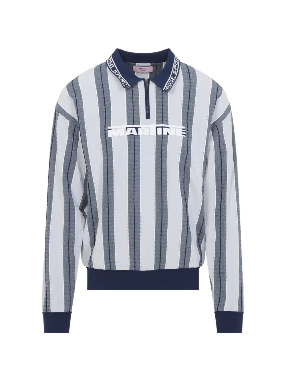 Martine Rose striped zip polo shirt - Blu