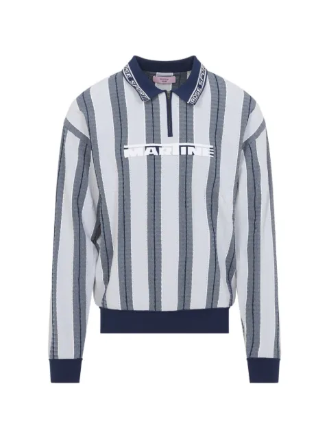 Martine Rose striped zip polo shirt