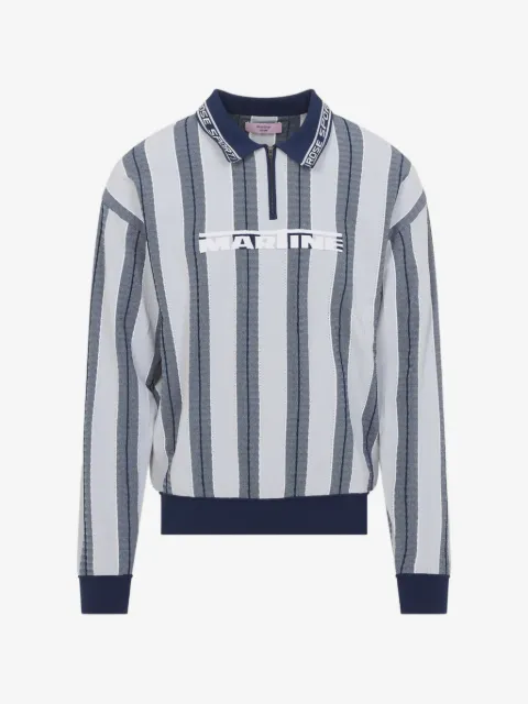 Martine Rose striped zip polo shirt