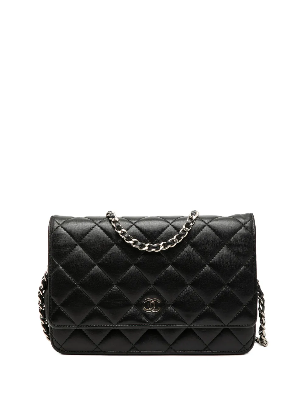 CHANEL Pre-Owned 2015-2016 CC Quilted Lambskin Wallet On Chain crossbody bag - Nero