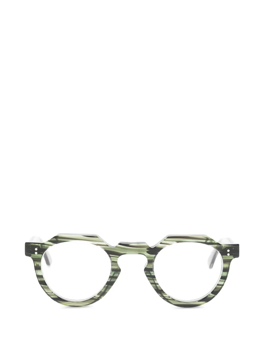 Lesca striped round-frame glasses - Verde