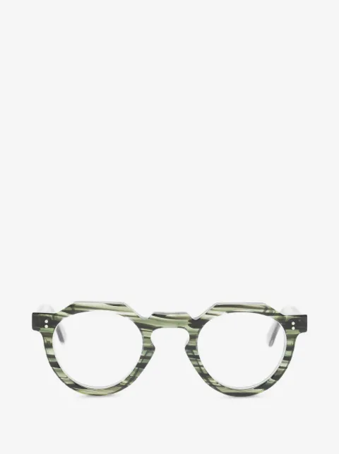 Lesca Gestreifte Brille mit rundem Gestell