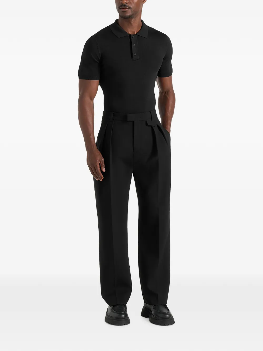 Manière De Voir Pierre in black twin-pleat tailored trousers - thumbnail 2 of 5