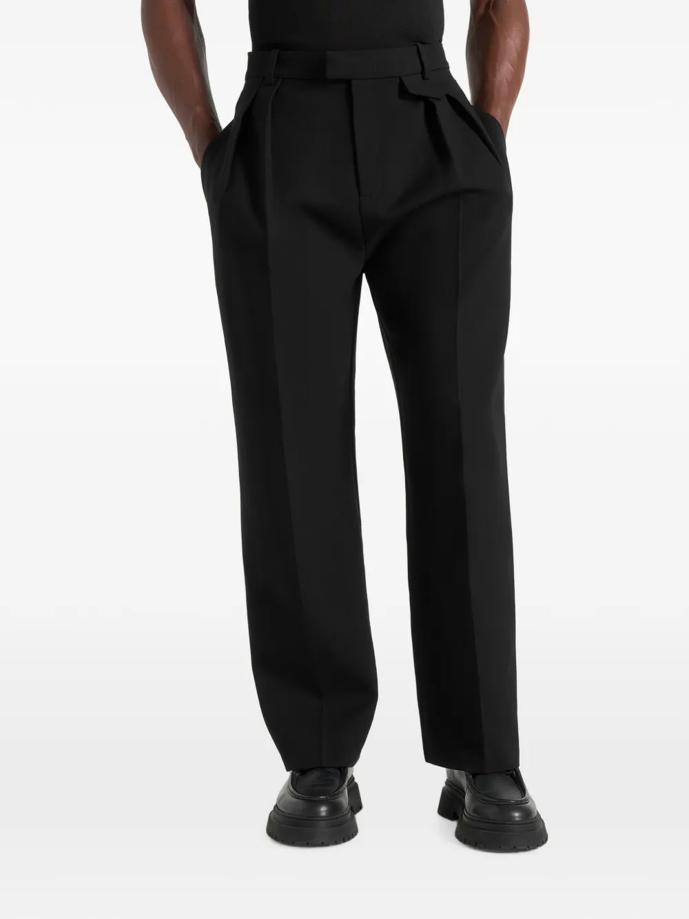 Manière De Voir Pierre in black twin-pleat tailored trousers - thumbnail 3 of 5