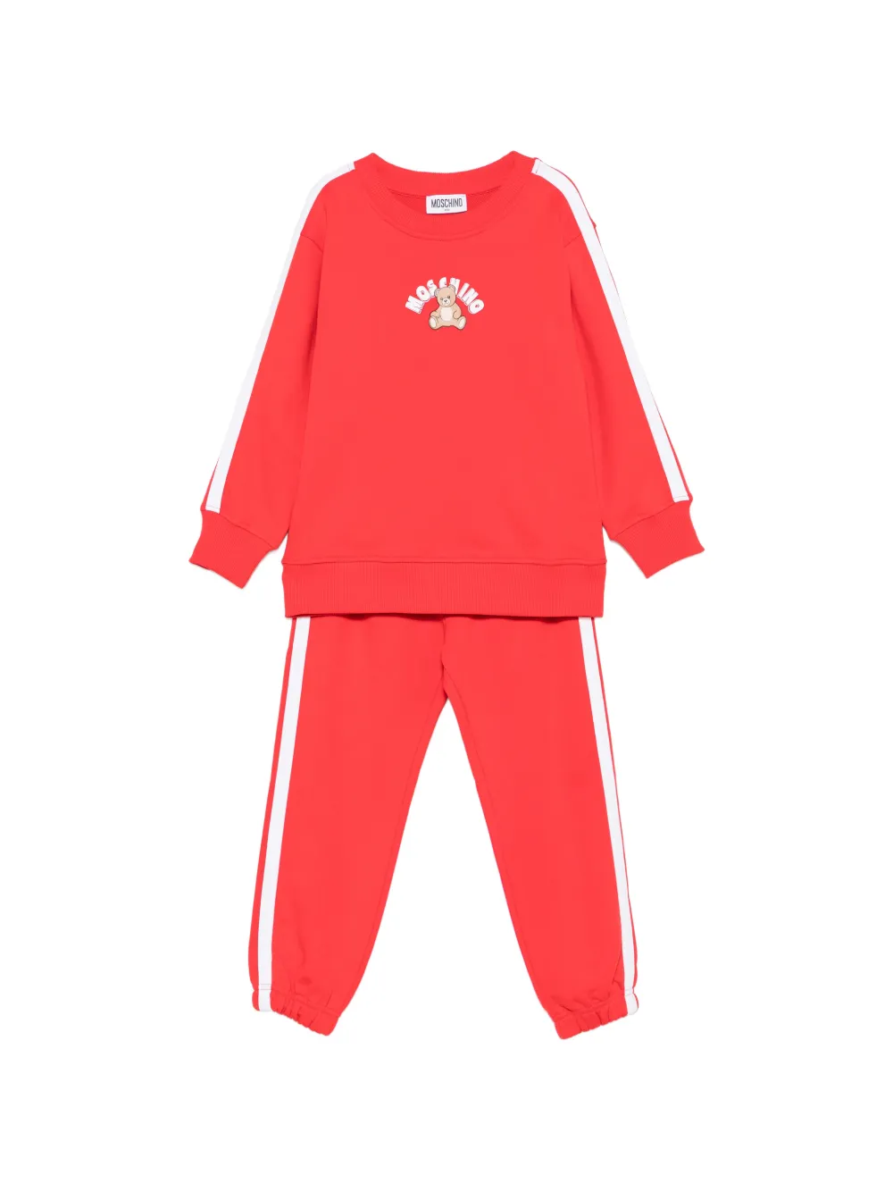 Moschino Kids Teddy Bear side-stripe tracksuit - Rosso