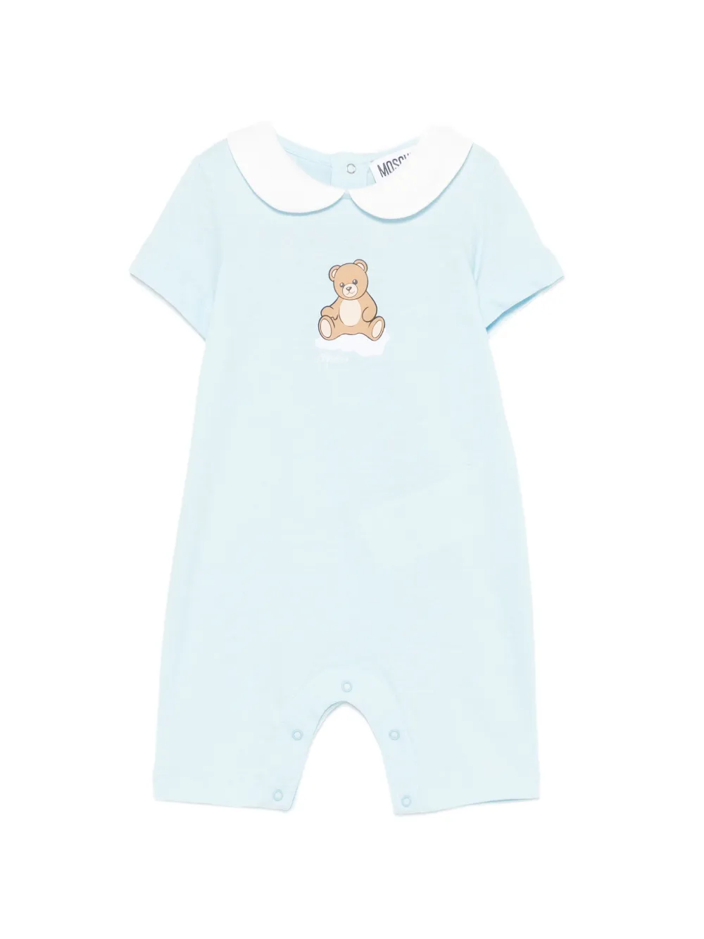 Moschino Kids Teddy Bear Peter Pan-collar romper - Blu
