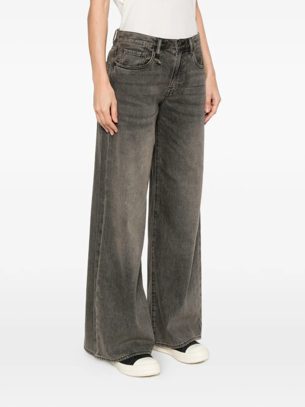 R13 Jeans met wijde pijpen Grijs