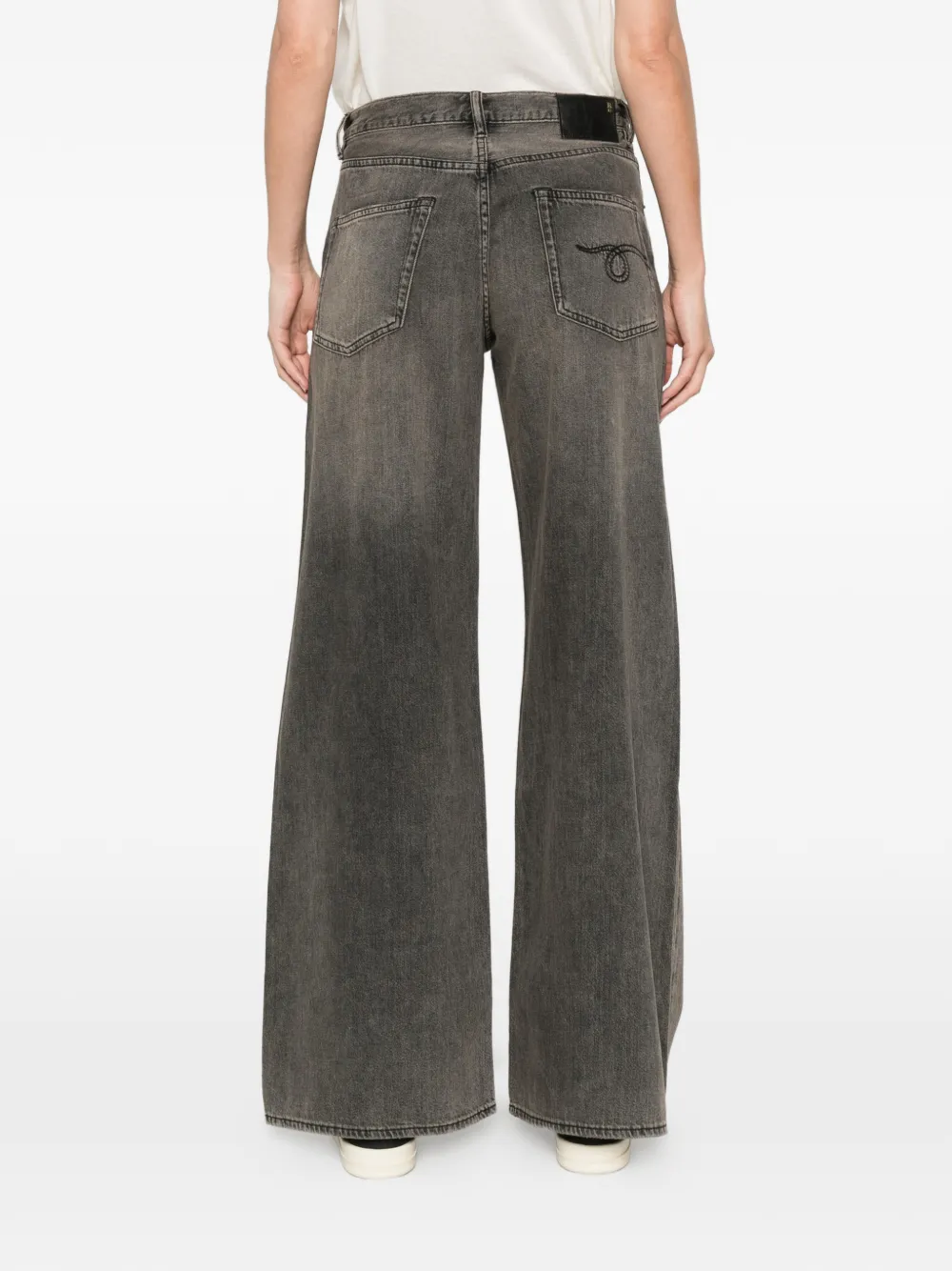 R13 Jeans met wijde pijpen Grijs