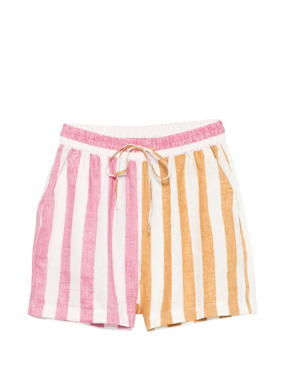 SUSANNA BLU striped drawstring shorts - Bianco