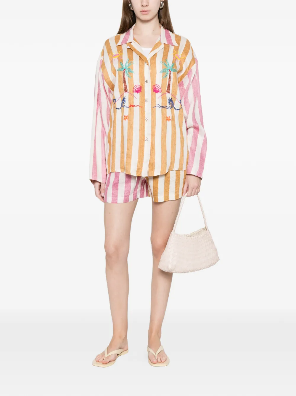  Susanna Blu Striped Drawstring Shorts - White 