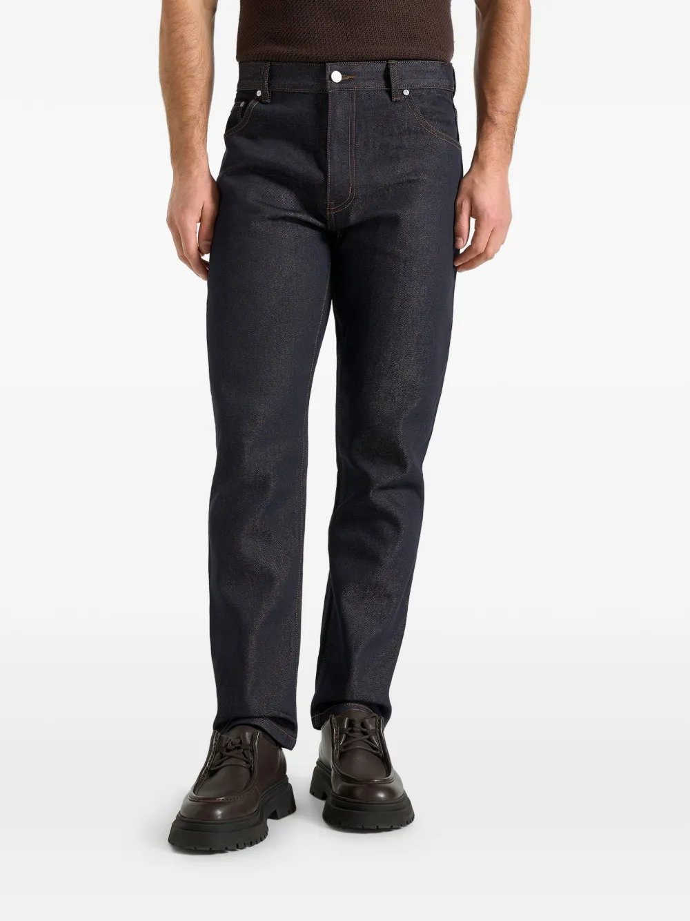 Manière De Voir DN001 contrast-stitching jeans - Blu