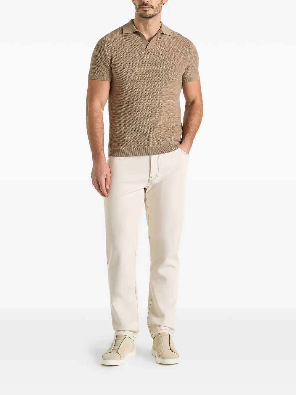  Manière De Voir Dn001 Contrast-stitching Jeans - Neutrals 