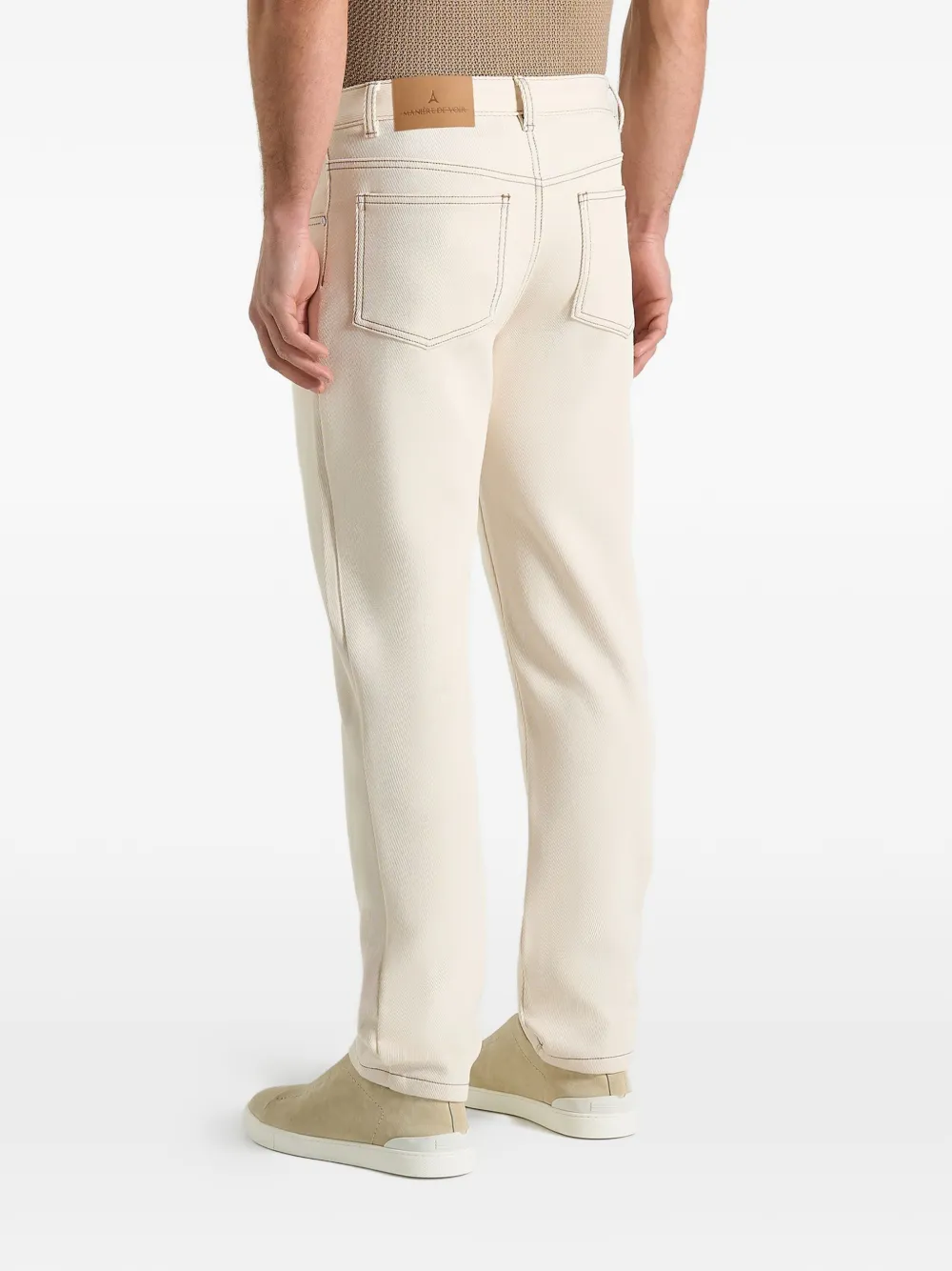  Manière De Voir Dn001 Contrast-stitching Jeans - Neutrals 