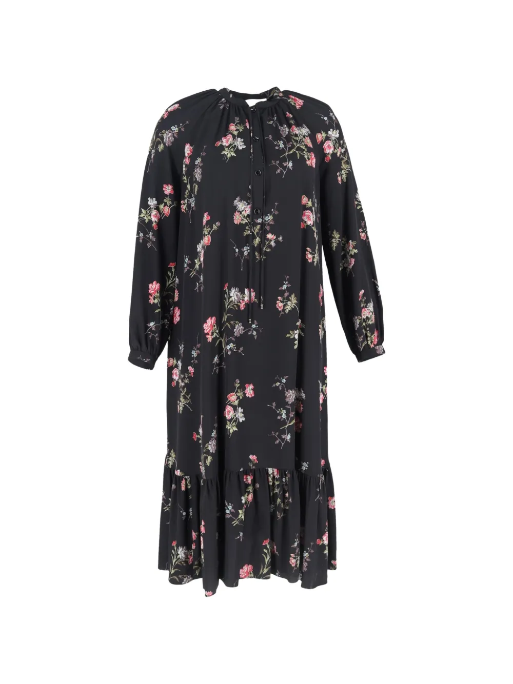 Celine Pre-Owned floral-print midi dress - Nero