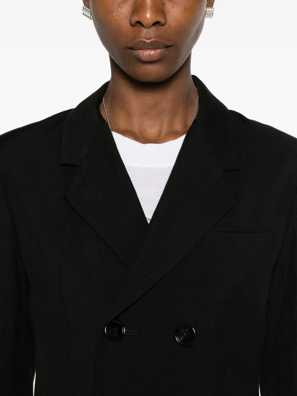 AMI Paris Blazer met dubbele rij knopen en zak Zwart