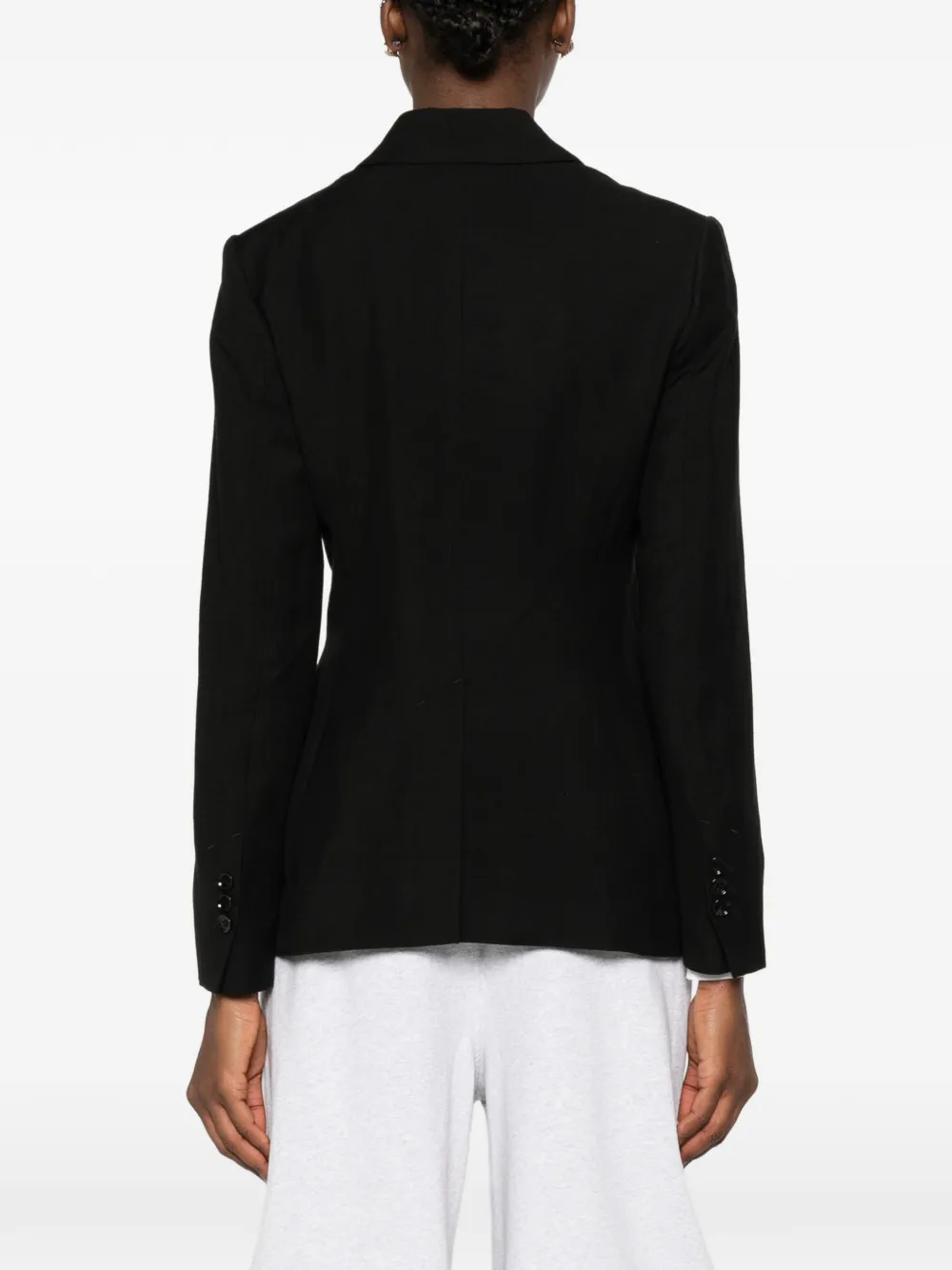 AMI Paris Blazer met dubbele rij knopen en zak Zwart