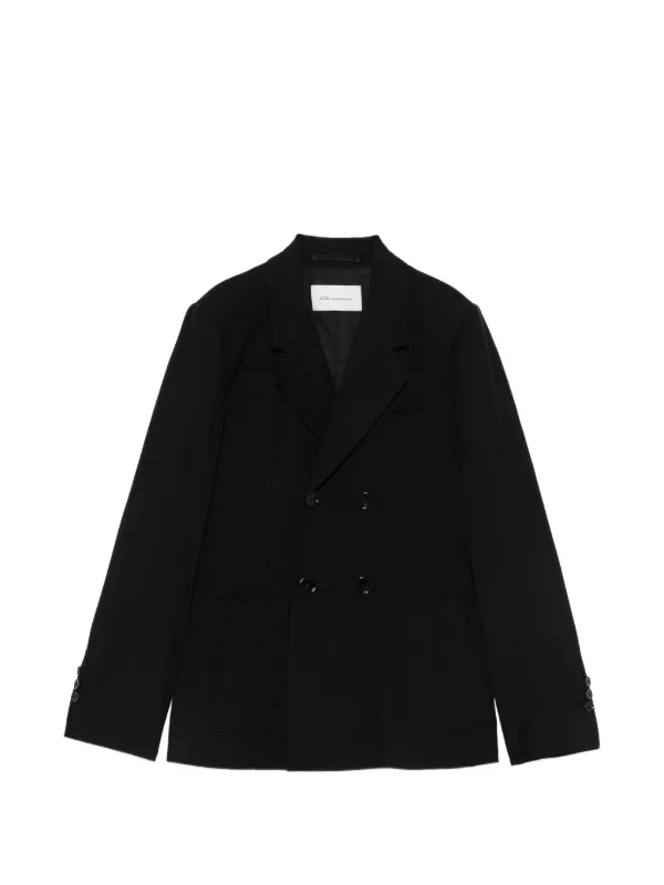 Ami Paris Double-breasted Pocket Blazer in Black
