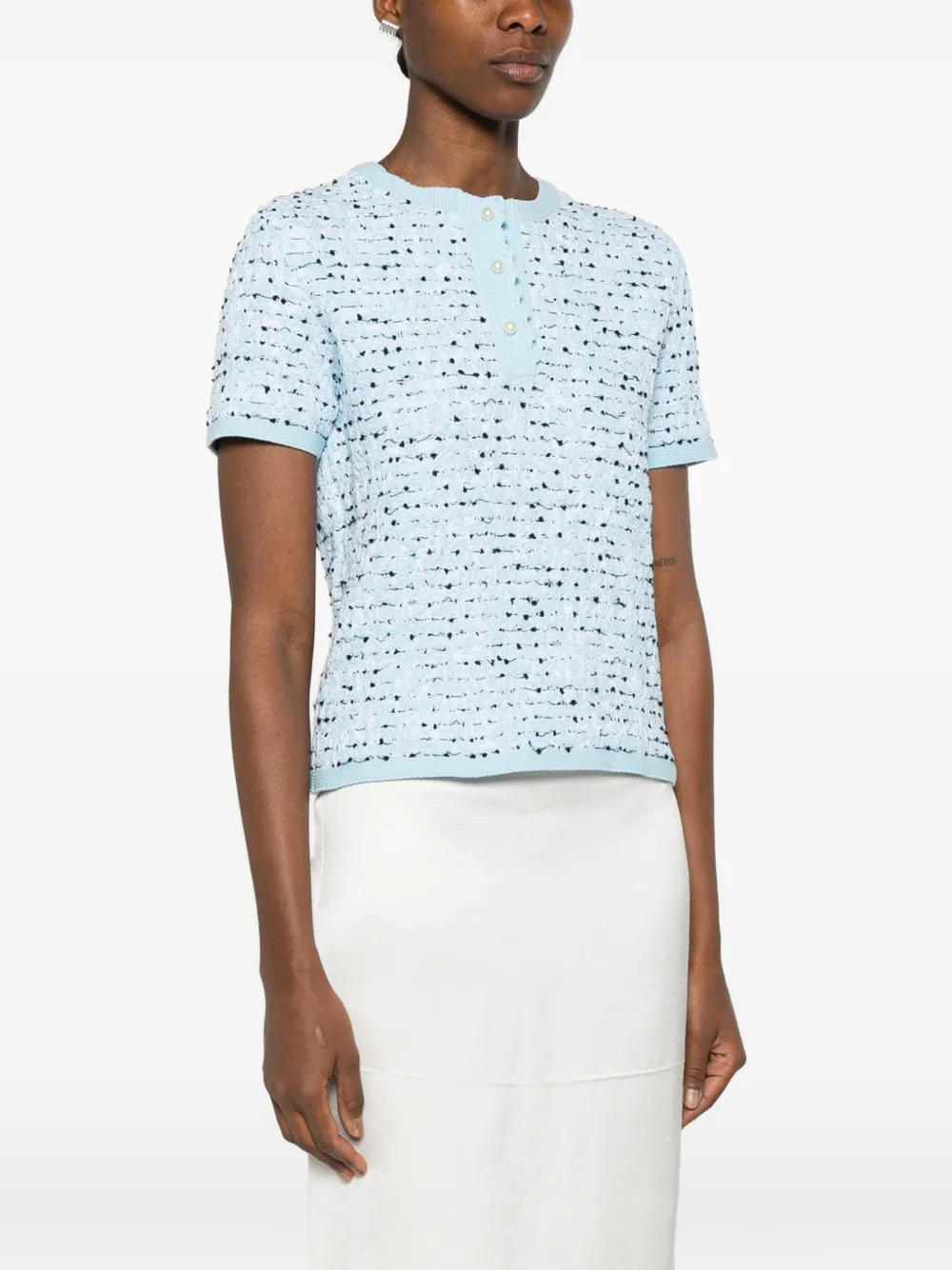  Nº21 Top Con Cuello Redondo - Azul 