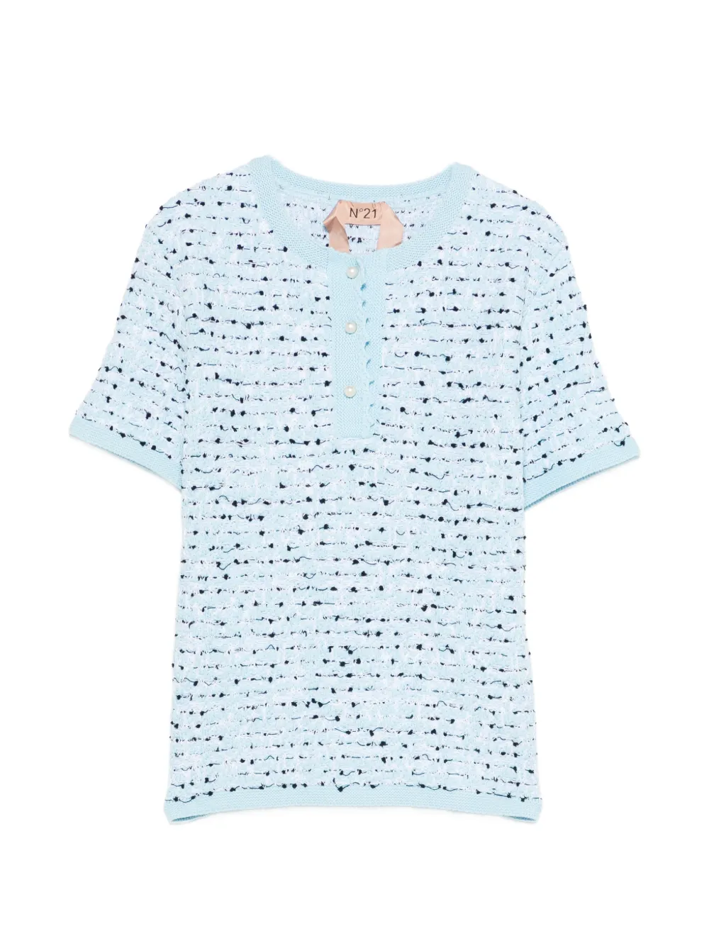 Nº21 round-neck knitted top - Blu