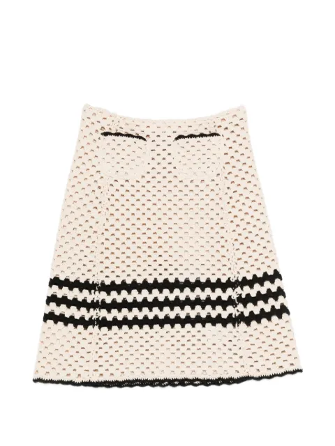 Nº21 — knitted-construction stripe-detail skirt