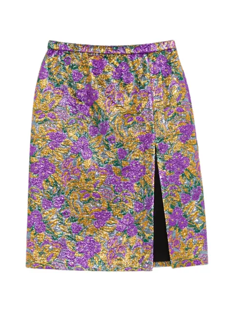 Nº21 — floral-print front-slit skirt
