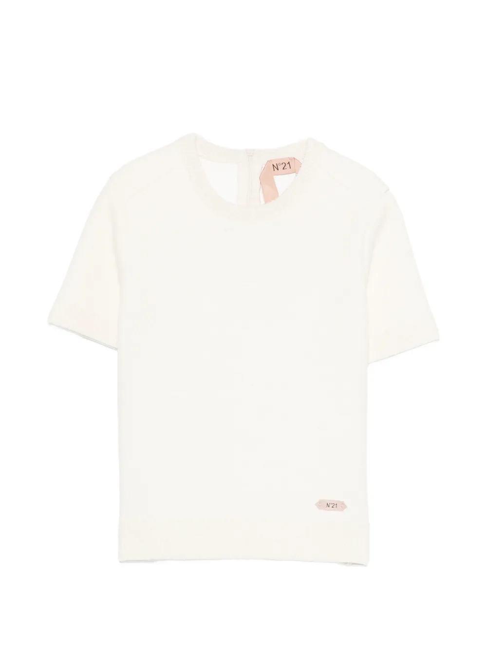 Nº21 round-neck short-sleeve sweater - Neutrals